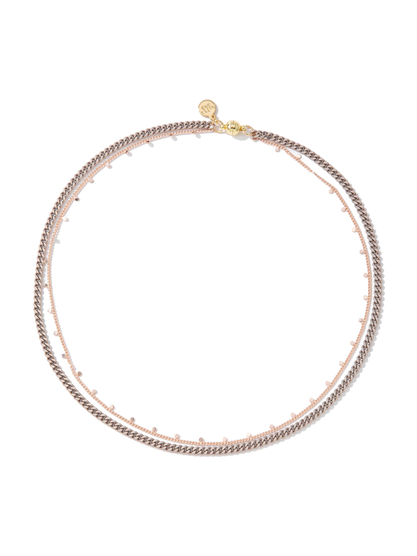 Kyran Necklace Long - Light Rose Gold Metallic Platinum
