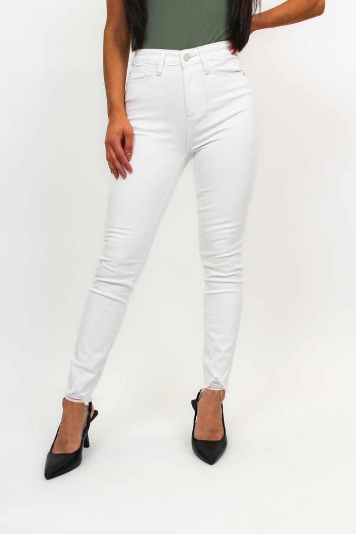 Judy Blue The Bee's Knees High Wast White Skinny Jeans