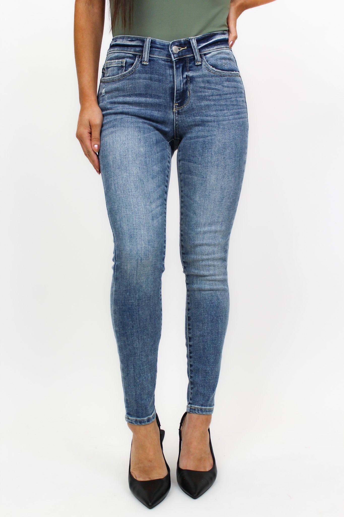 Judy Blue Memory Lane Mid Rise Skinny Jeans