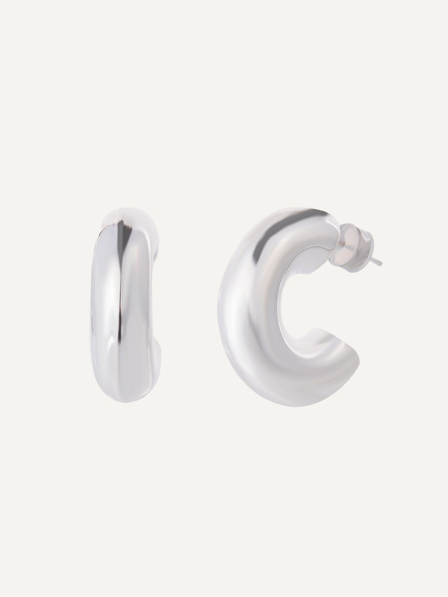 Lara Earrings - Liquid Metallic Pearl White