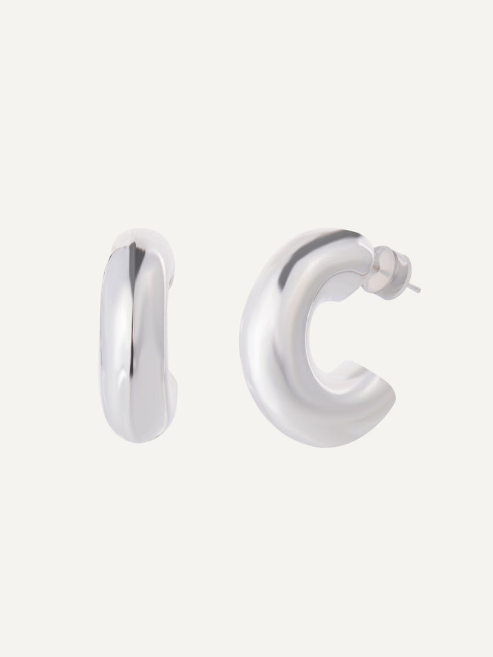 Lara Earrings - Liquid Metallic Pearl White