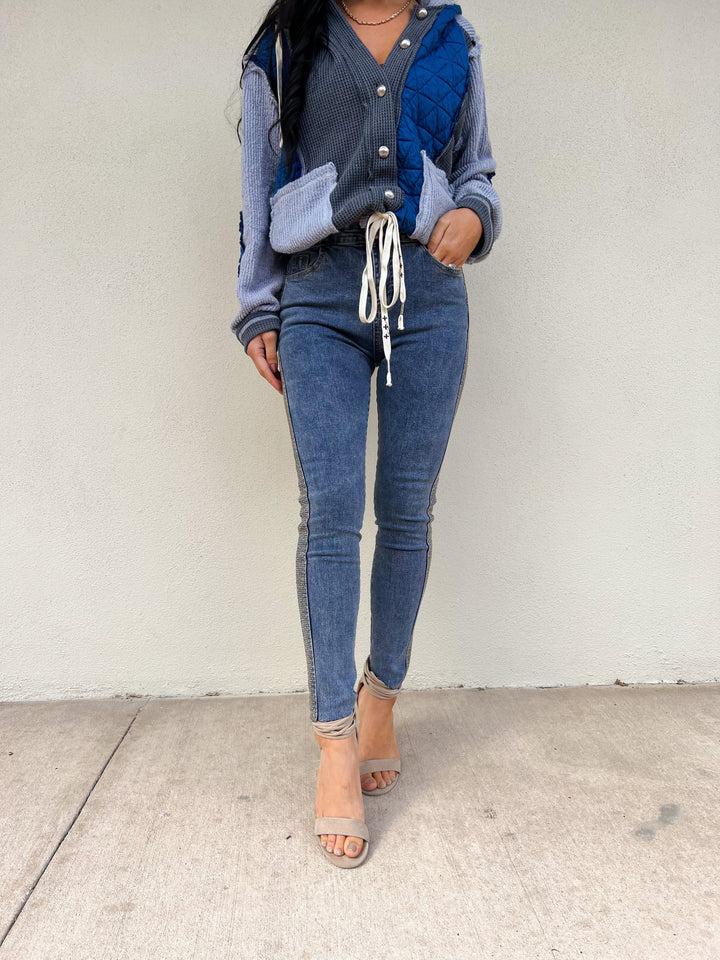 Blue B Embelishment Stretch Denim Jeans