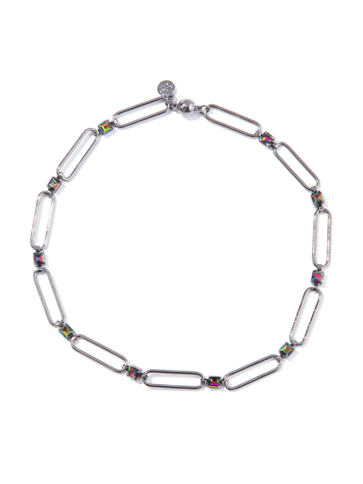 Mallie Necklace - Gunmetal Rainbow AB