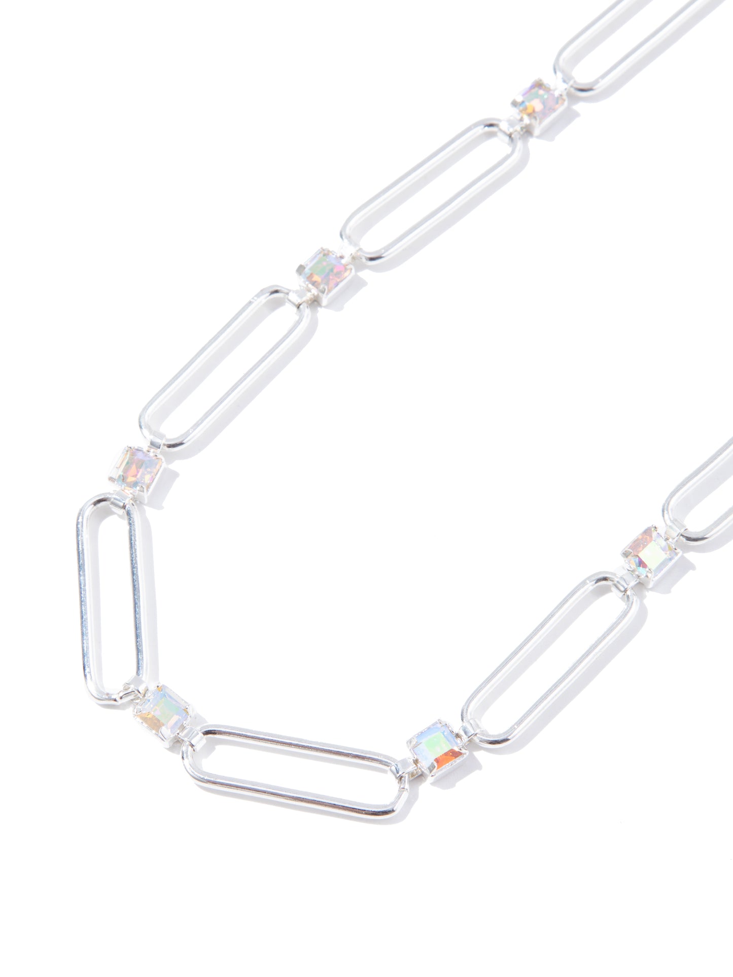 Mallie Necklace - Liquid Metallic Pearl White Clear AB