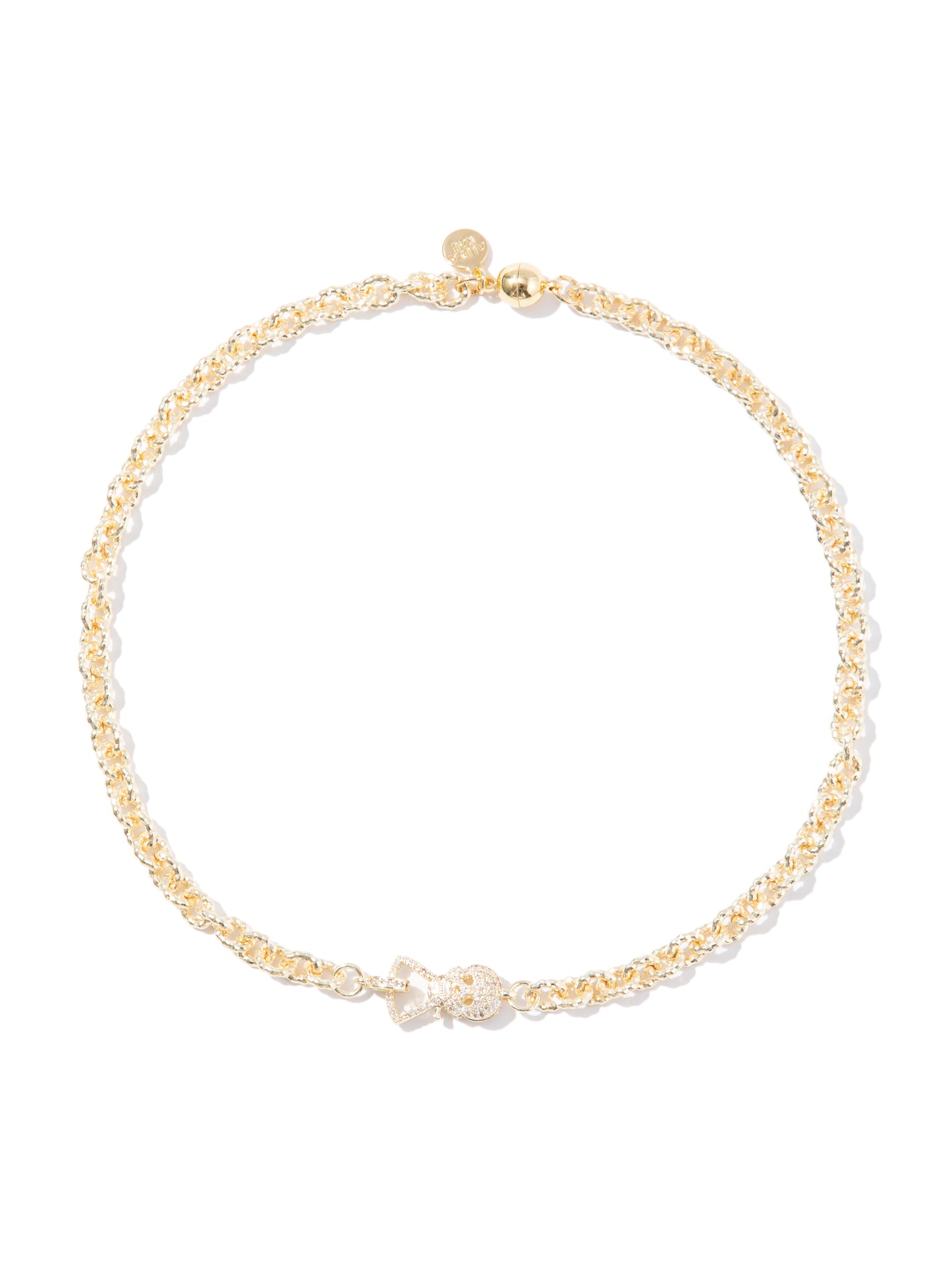 Mini Skully Necklace - Metallic Moonlight