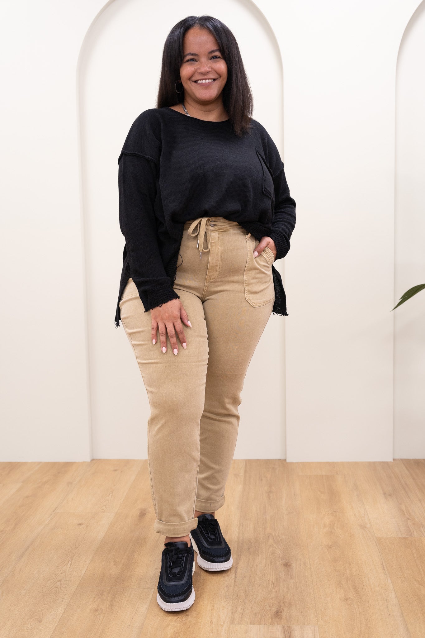 Judy Blue Icing On The Cake Garment Dyed Cuffed Joggers - Khaki