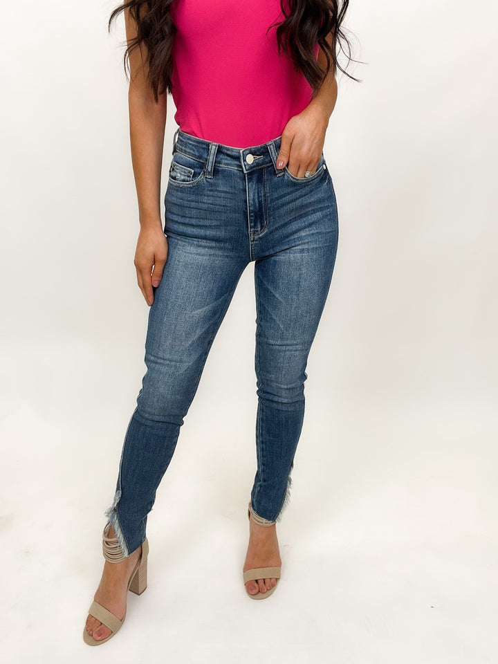 Judy Blue High Waist Hem Detailed Skinny Jeans