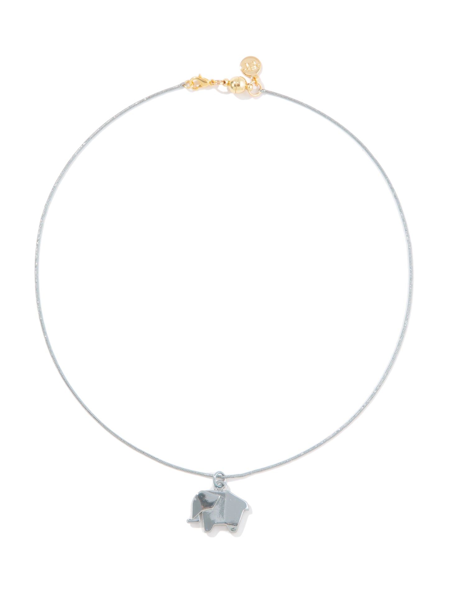 Origami Elephant Necklace - Metallic Air