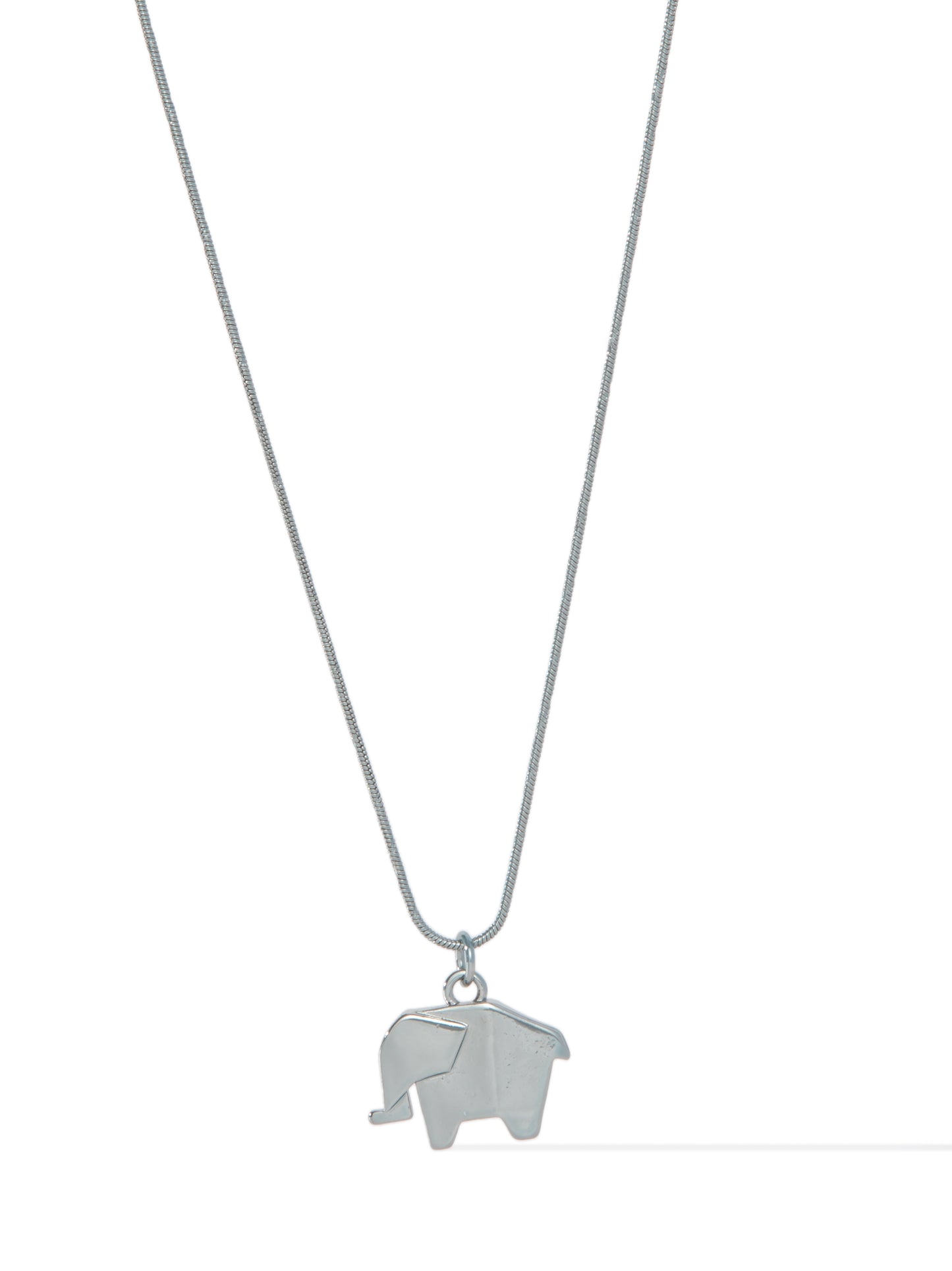 Origami Elephant Necklace - Metallic Air