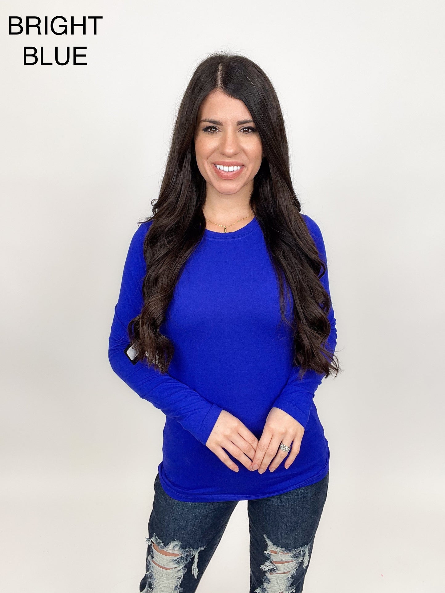 Slimming Long Sleeve Round Neck Tee