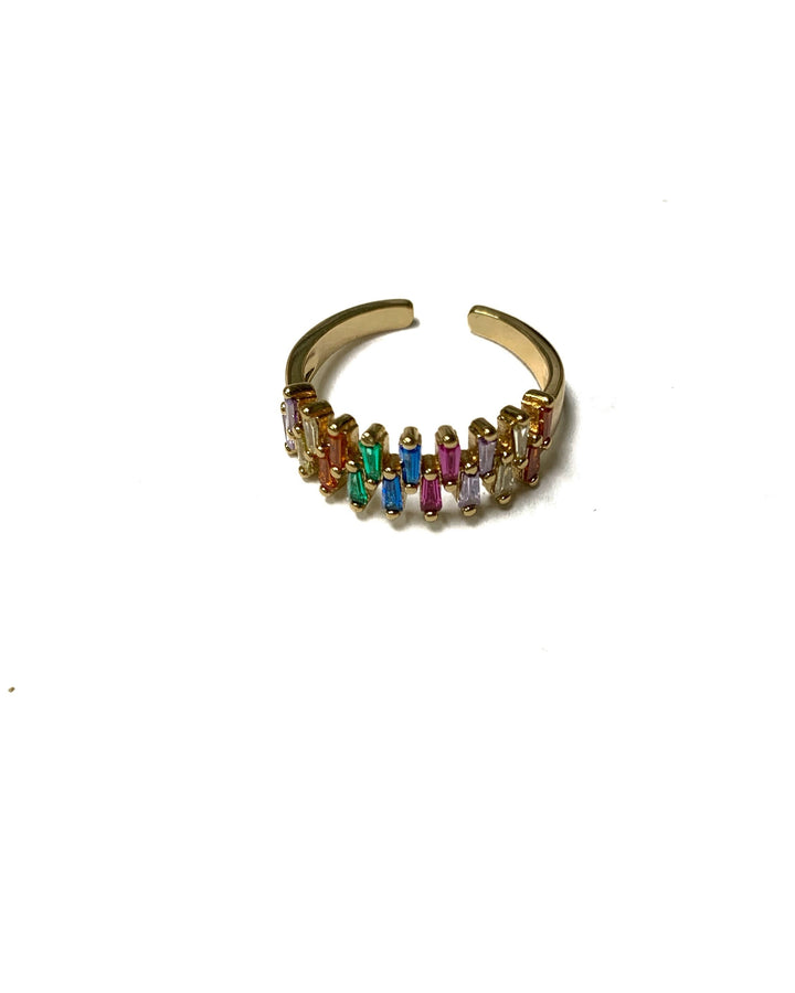 Multi-Colored Double Stone Ring