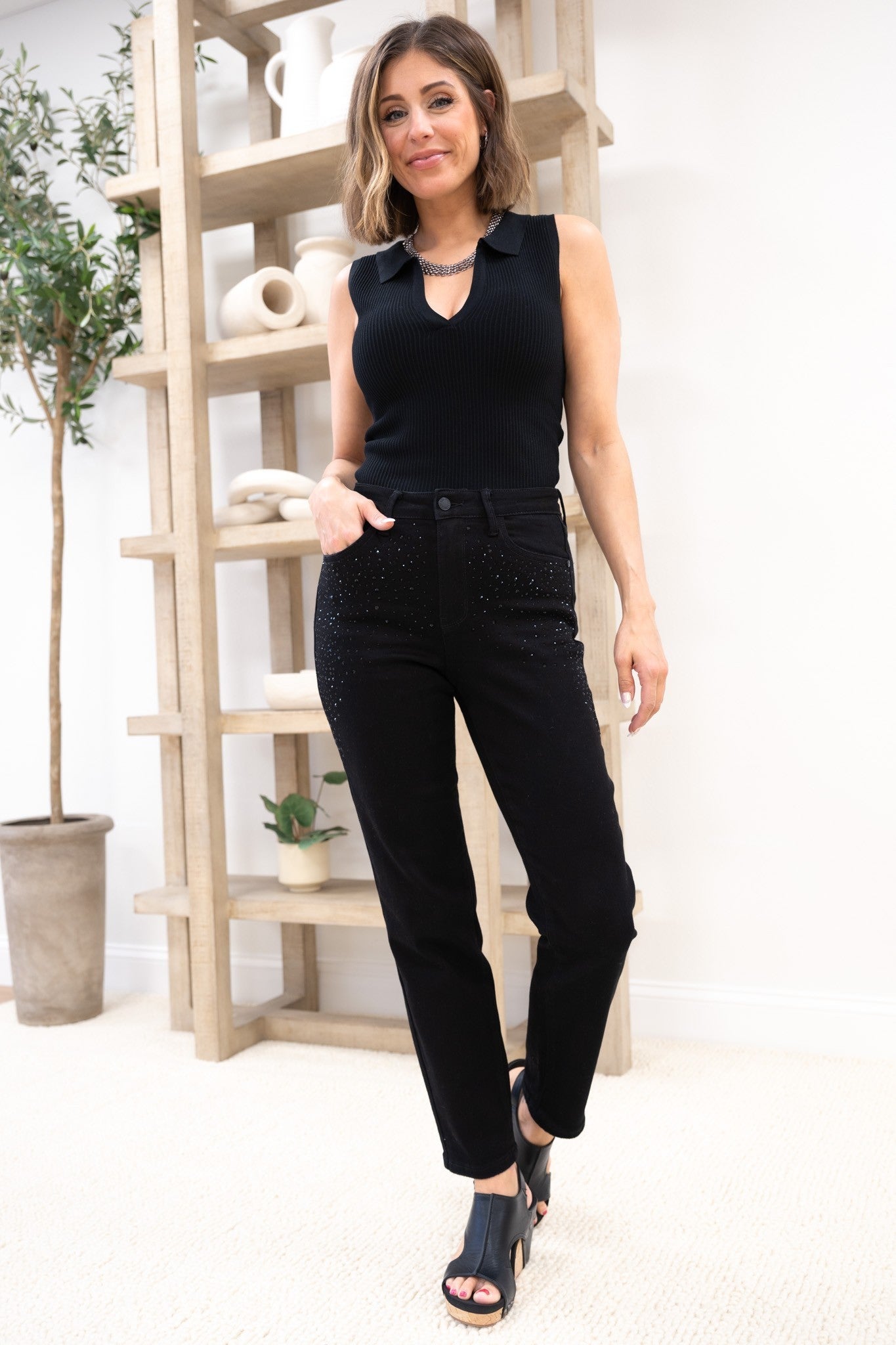 Judy Blue Raise Your Glass High Rise Rhinestone Embellished Jeans