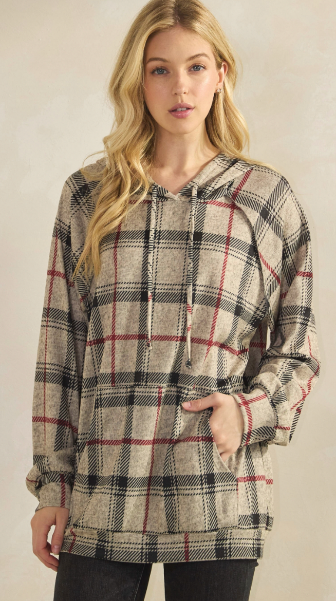 Wonders Of Love Plaid Hoodie