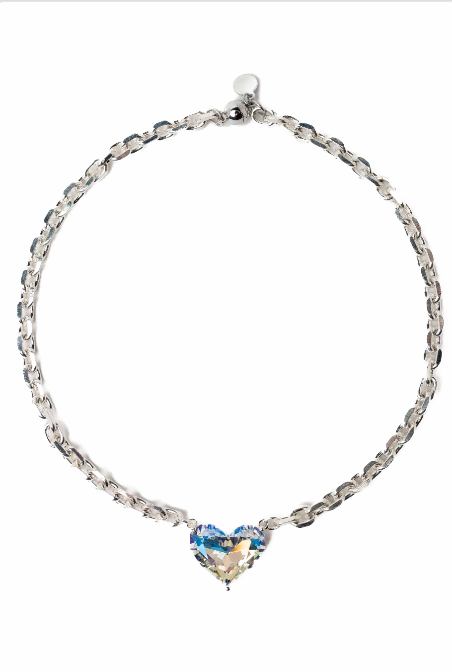 Fall Love Necklace - Liquid Metallic Pearl White