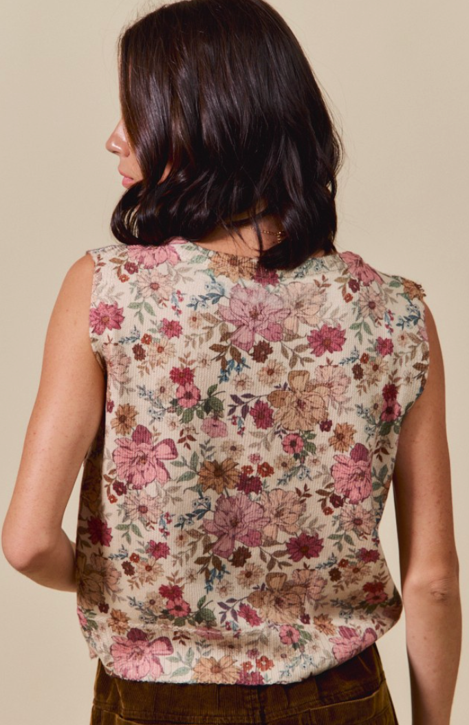 Sources Of Life Floral Sweater Vest