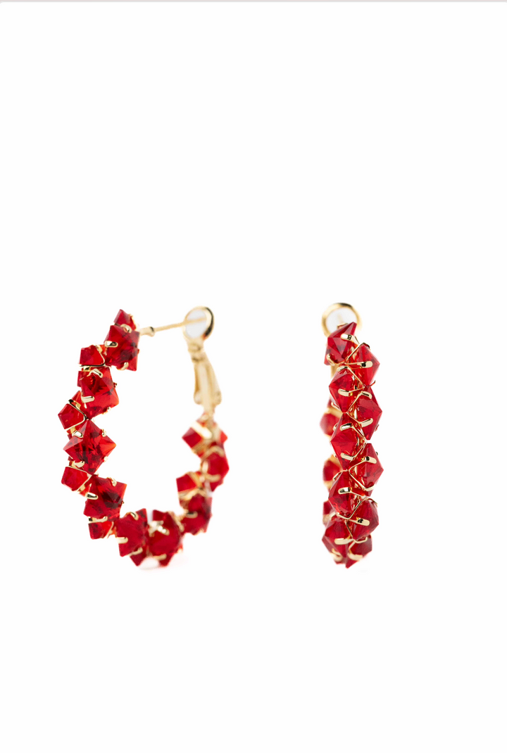 Ruby Love Earrings - Gold Ruby