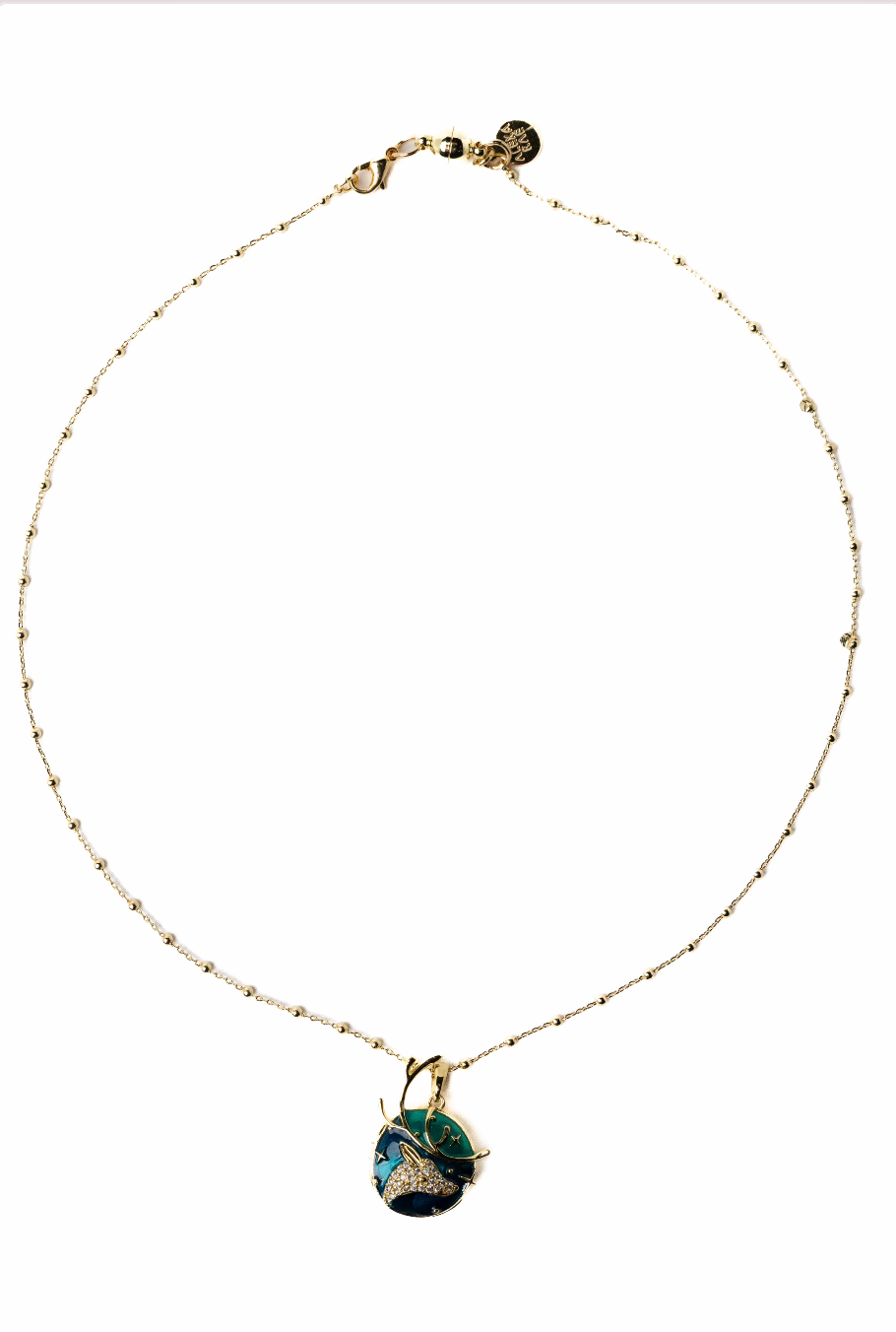 Christmas Night Necklace - Gold Rudolph