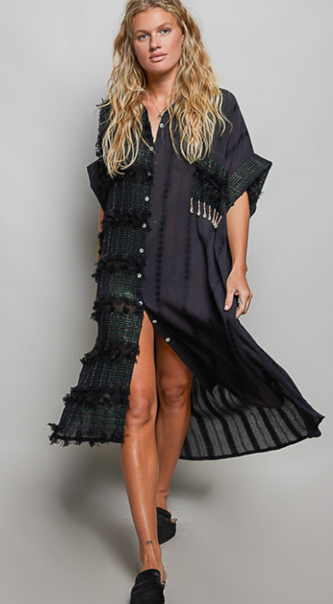 Cool & Casual Button Down Top - Black
