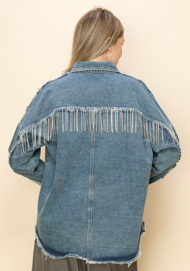 Sassy Fringe Denim Jacket