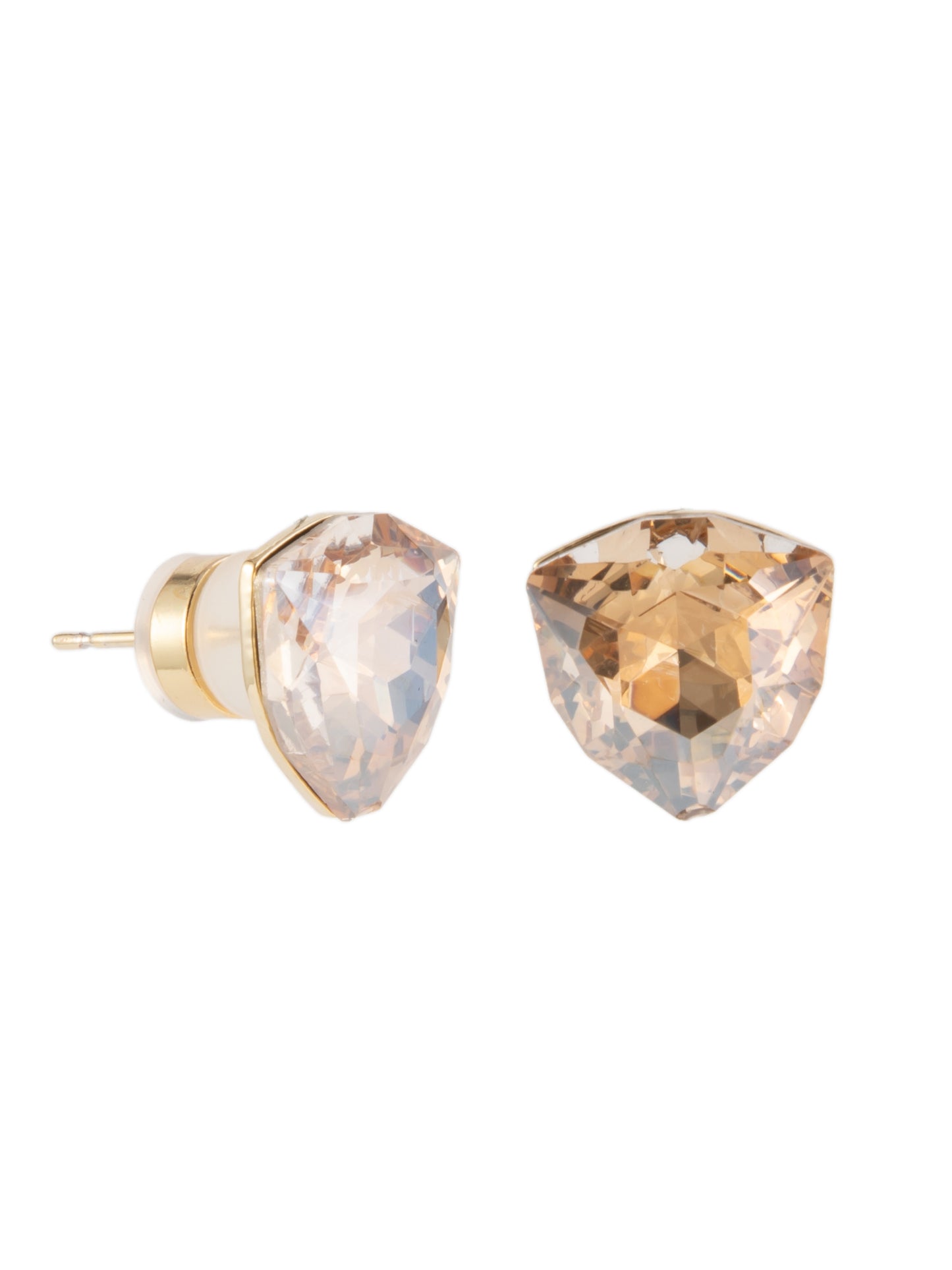 Shield Earrings - Gold Champagne