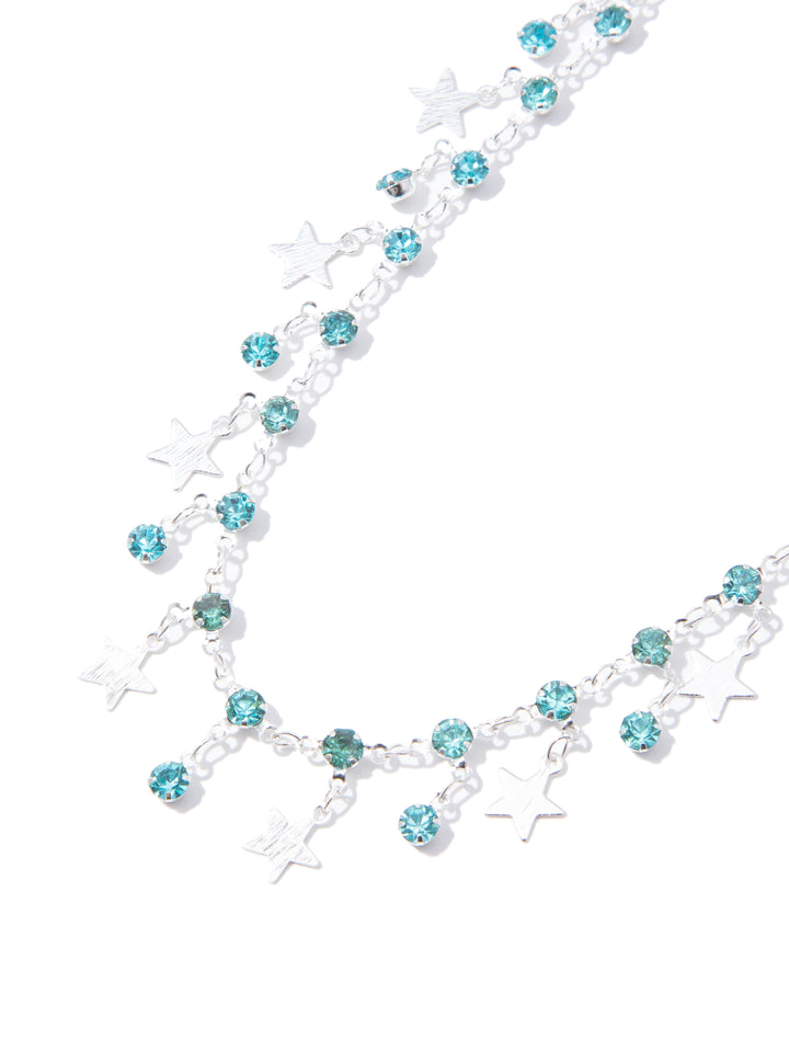 Sparklers Necklace - Liquid Metallic Pearl White Sky