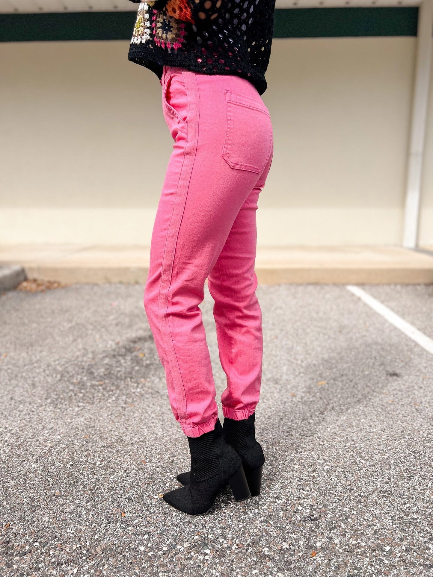 Risen Top Gun Jogger Jeans - Hot Pink