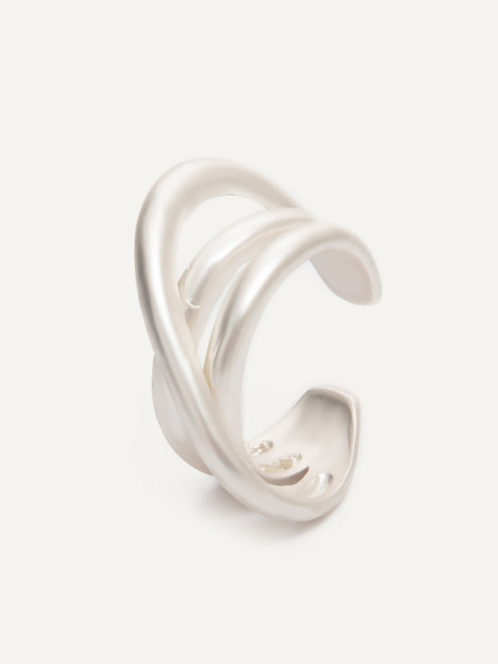 Talia Ring - Metallic Pearl White