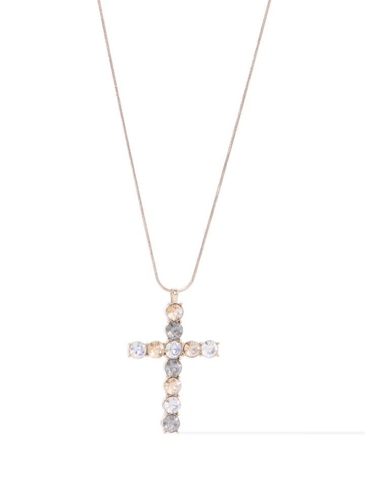 Grace In The Sky Cross Necklace - Linen
