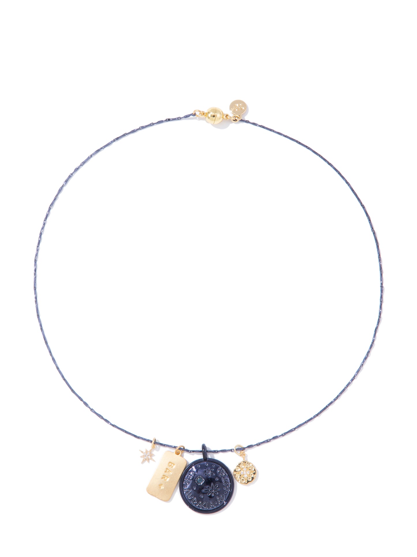 To The Moon And Back Charm Necklace - Metallic Milky Way