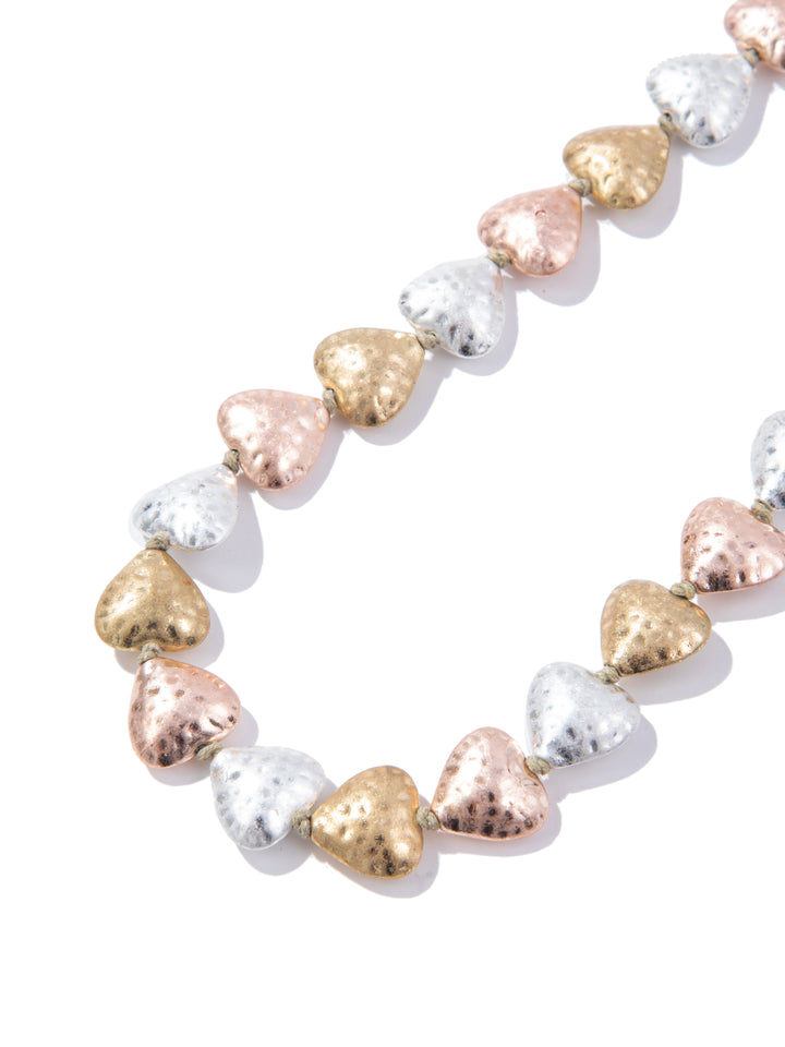 Uncharted Love Necklace - Rose Gold Silver Gold Mix