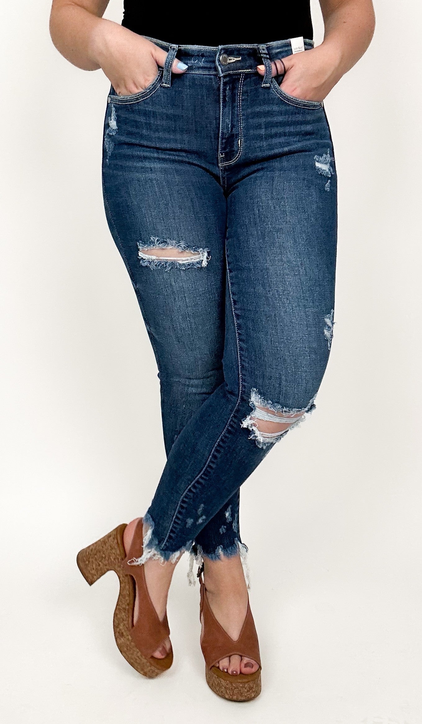 Judy Blue Cotton Candy Mid Rise Destroyed Skinny Jean