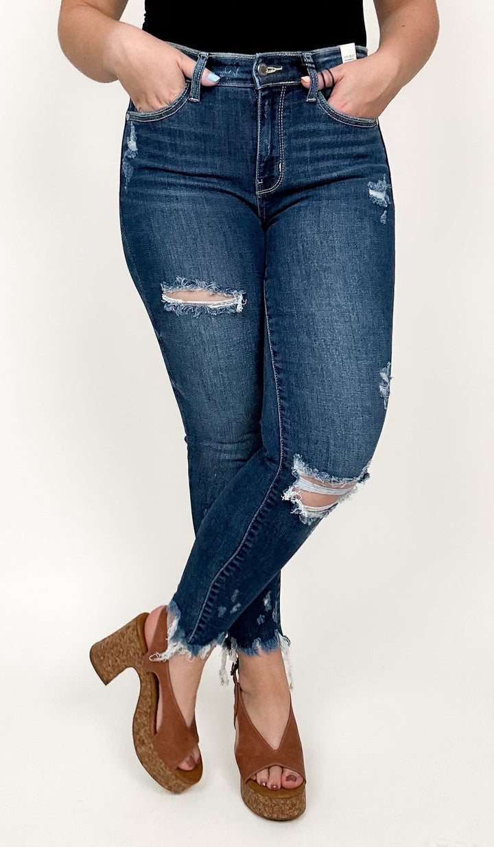 Judy Blue Cotton Candy Mid Rise Destroyed Skinny Jean