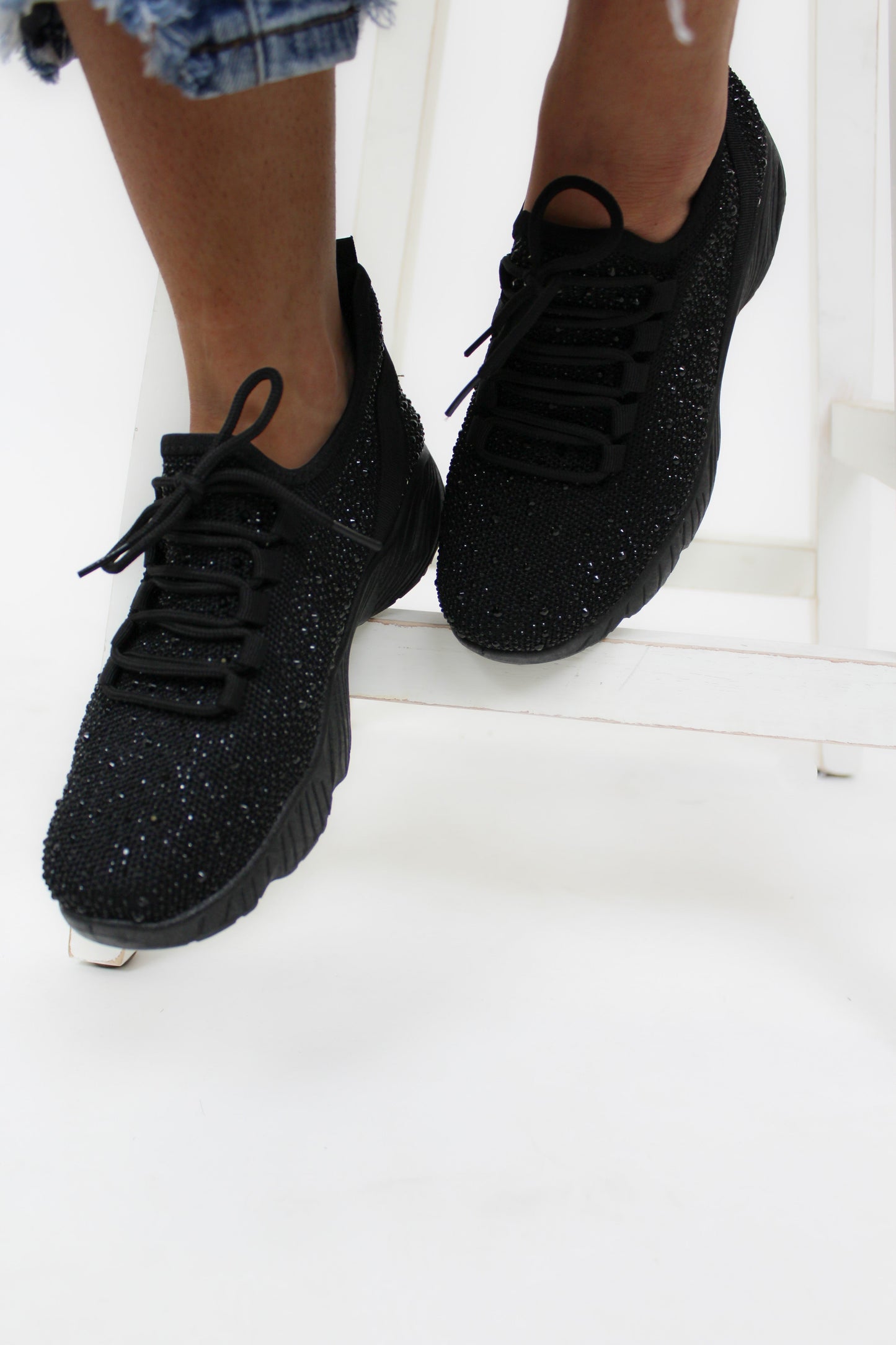 Paco Rhinestones Pull On Sneakers - 3 Colors!