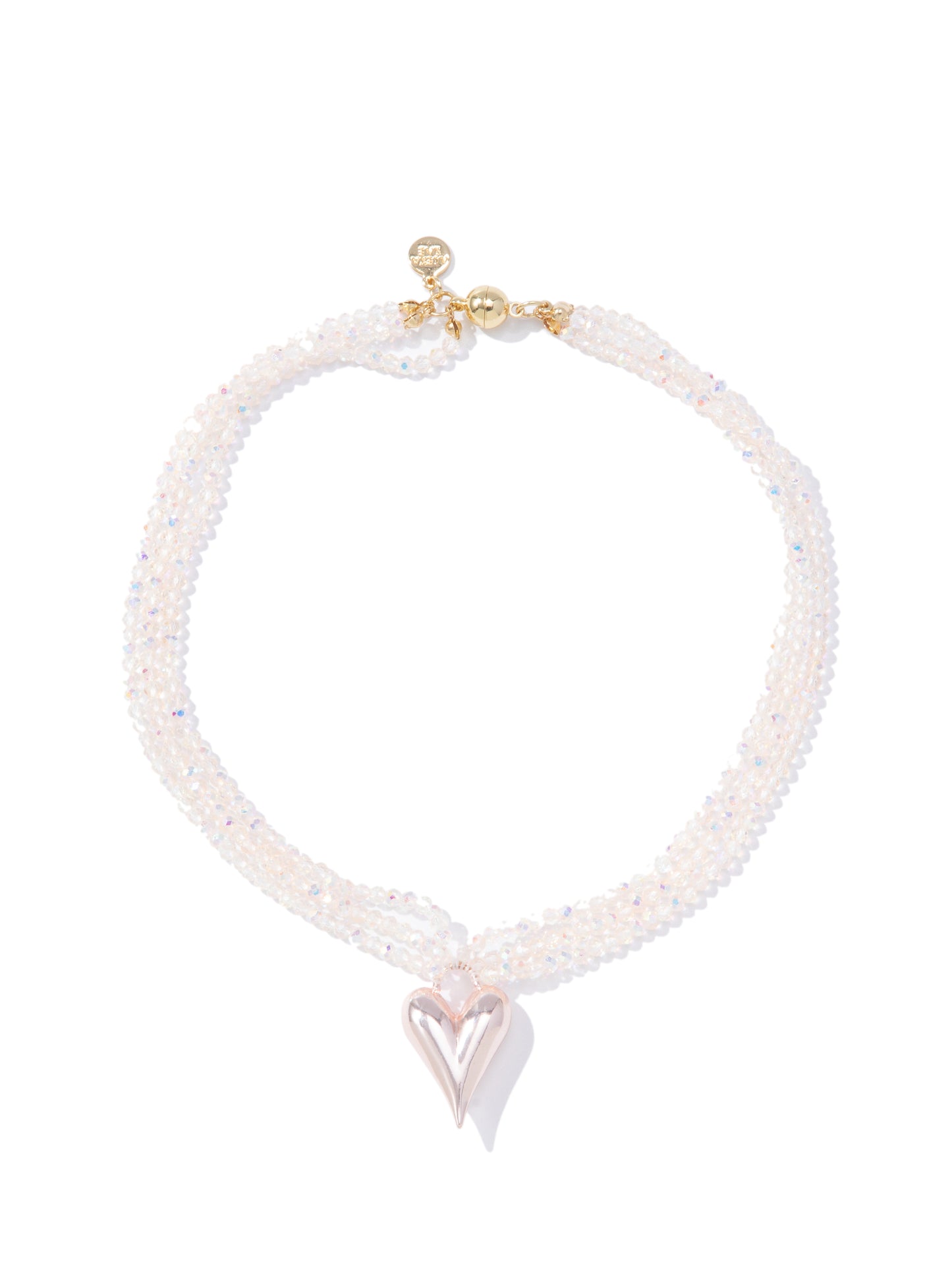 XO Necklace - Silk Metallic Coconut