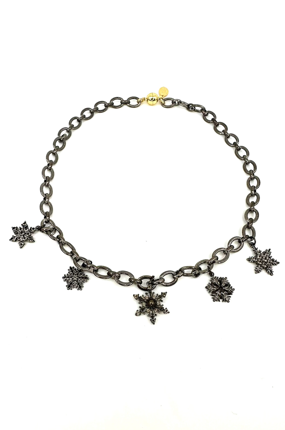 White Christmas Necklace - Metallic Mushroom