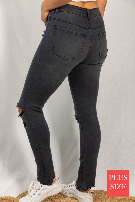White Birch High Rise Distressed Jeans