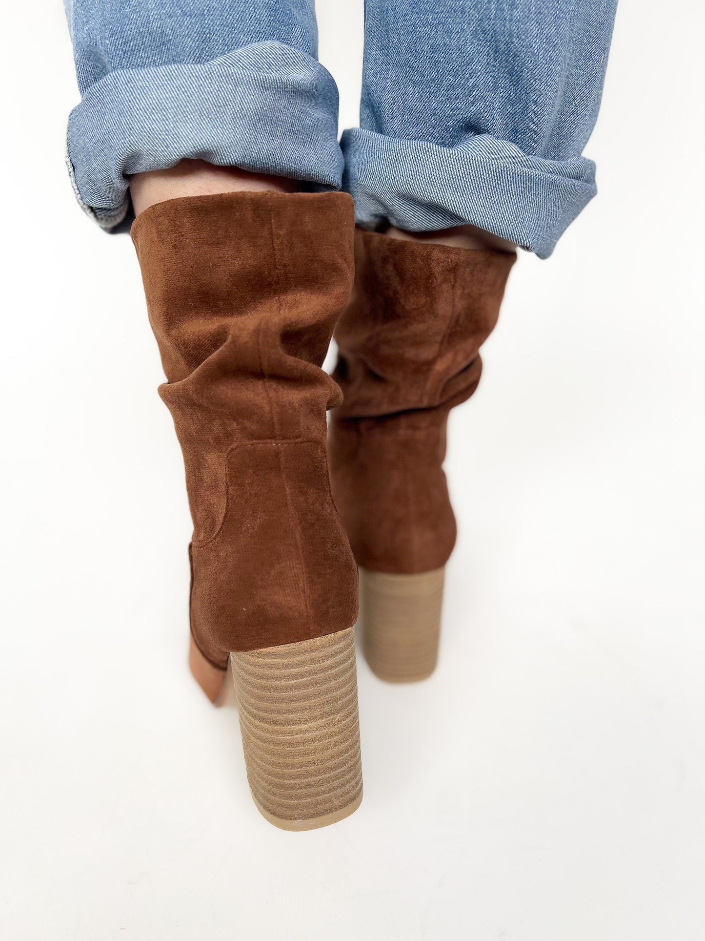 Ccocci Darby Slouch Suede Booties - Chestnut