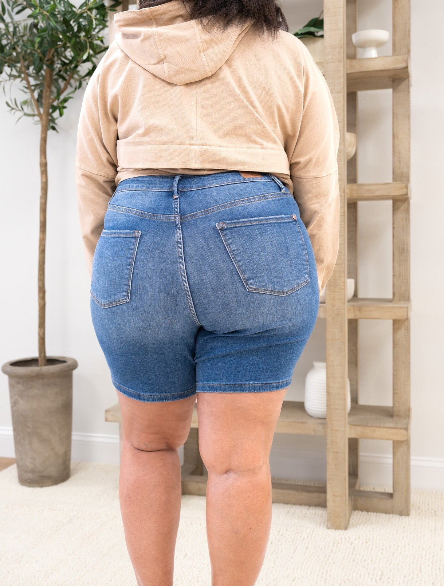 Judy Blue Double Dippin' High Rise Tummy Control Double Button Bermuda Shorts
