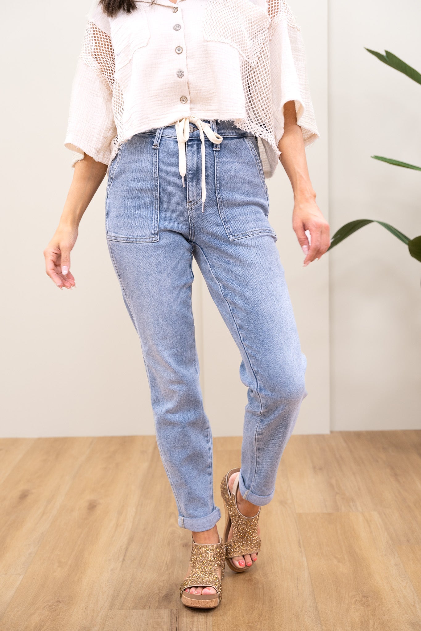 Judy Blue Walk It Out High Waist Vintage Double Cuff Jogger