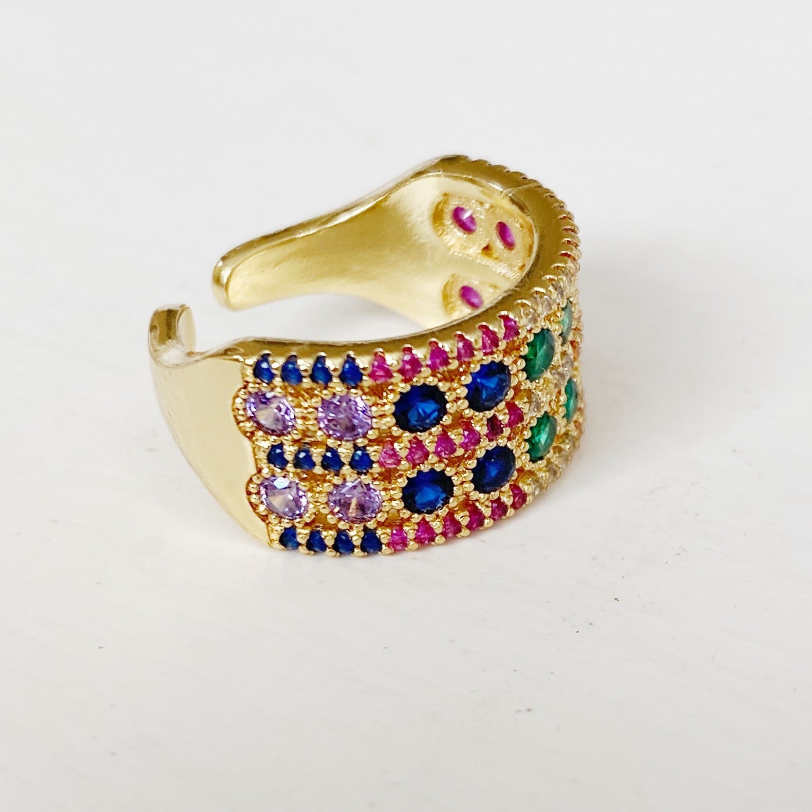 Multi-Colored Double Stone Ring