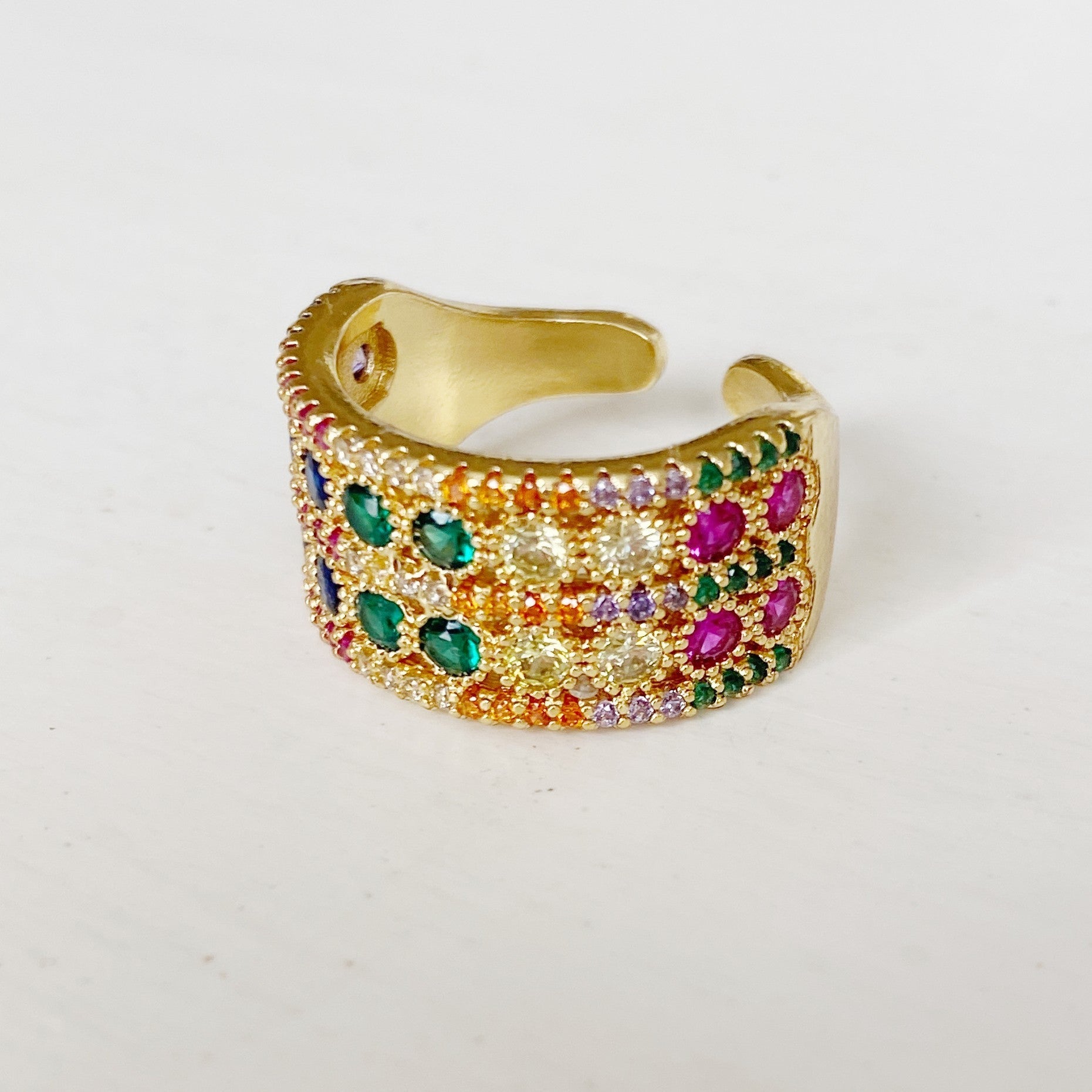 Multi-Colored Double Stone Ring
