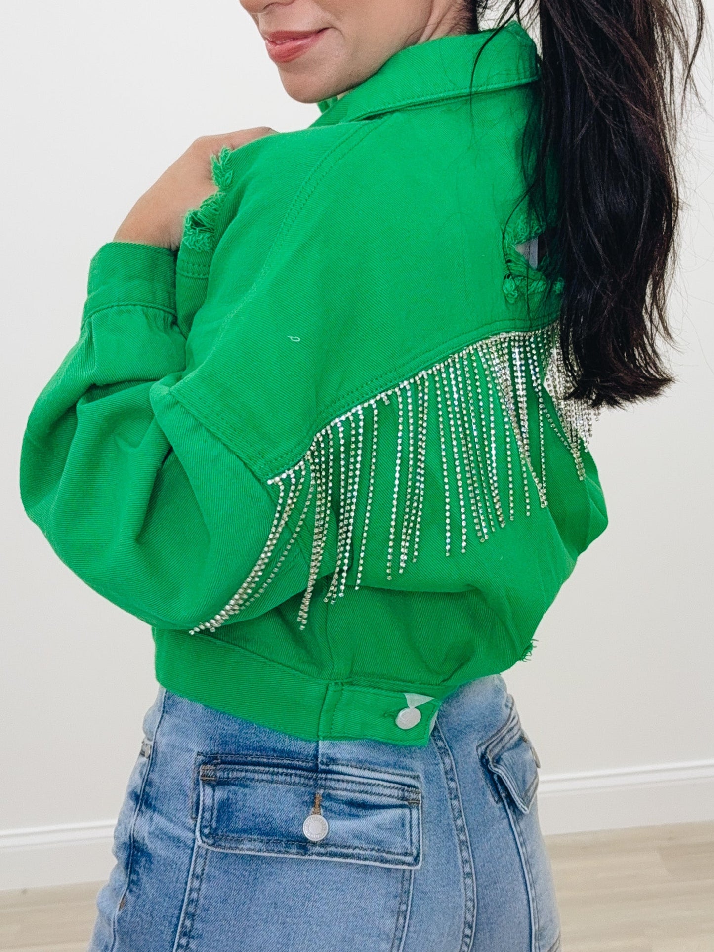 Southern Strut Rhinestone Denim Jacket