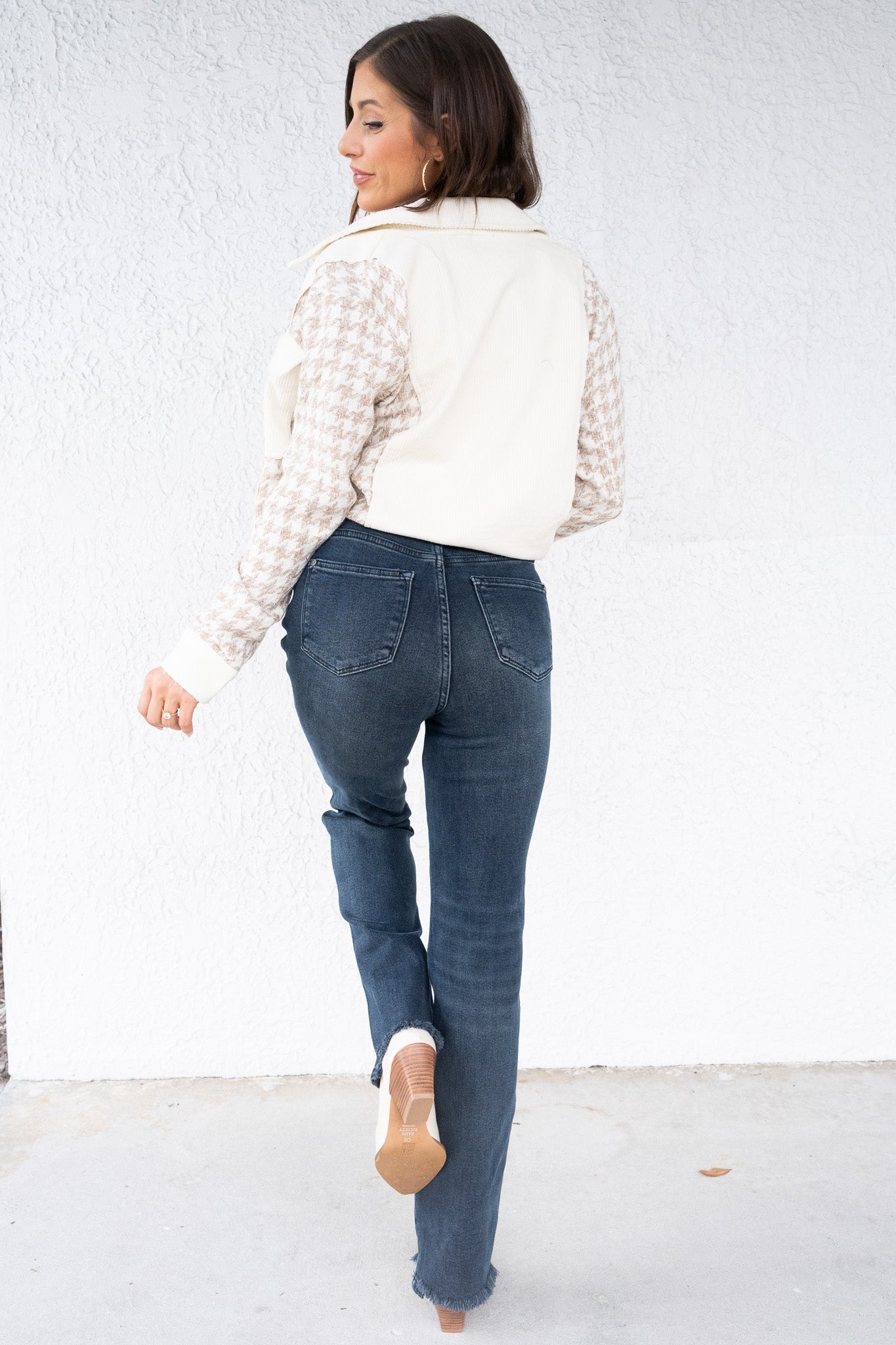 Button Up Buttercup By Judy Blue - High Rise Button Fly Hem Destroy Straight Jeans
