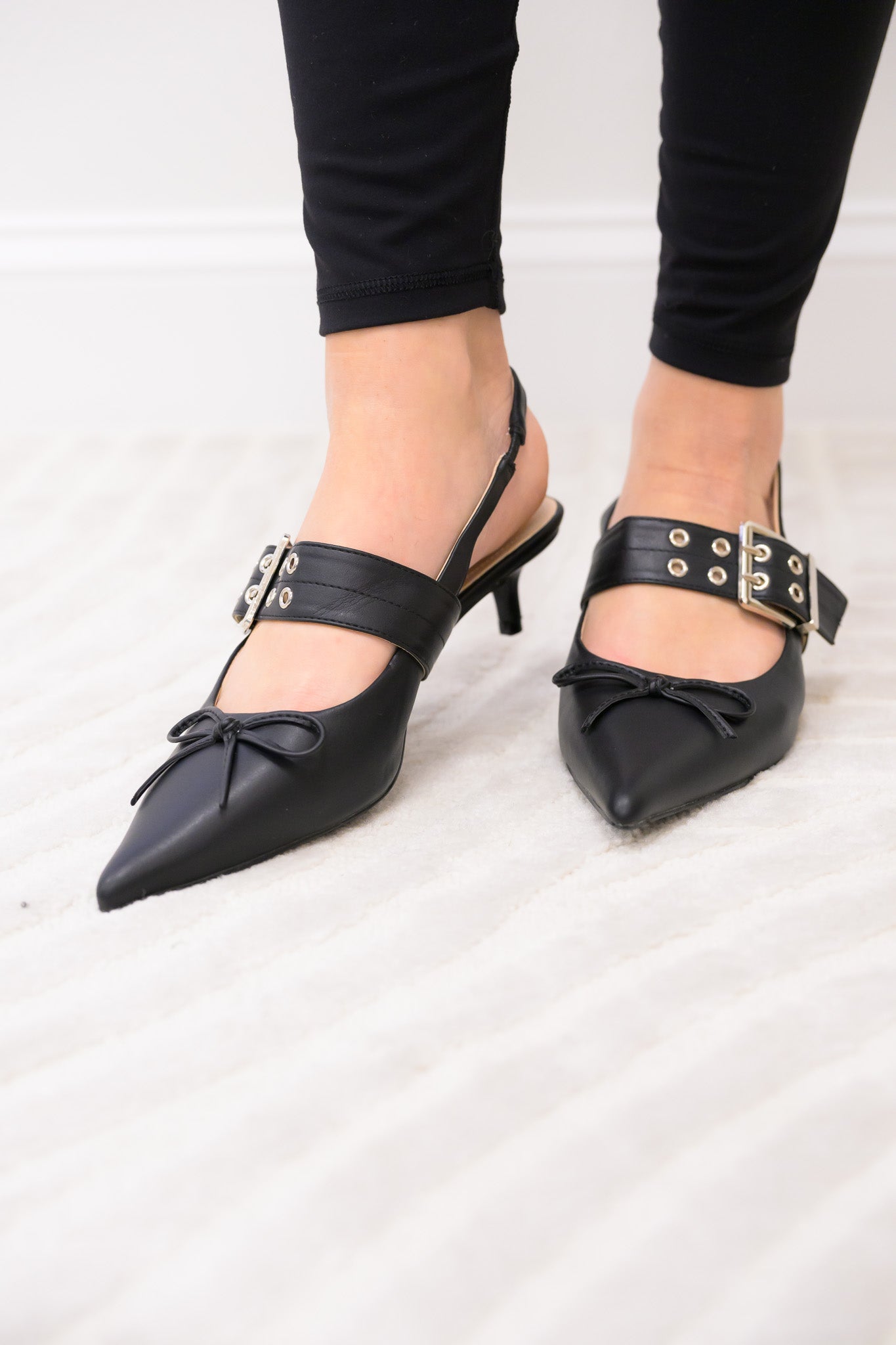 Sleek Grommet Slingback Kitten Heels - 3 Colors!