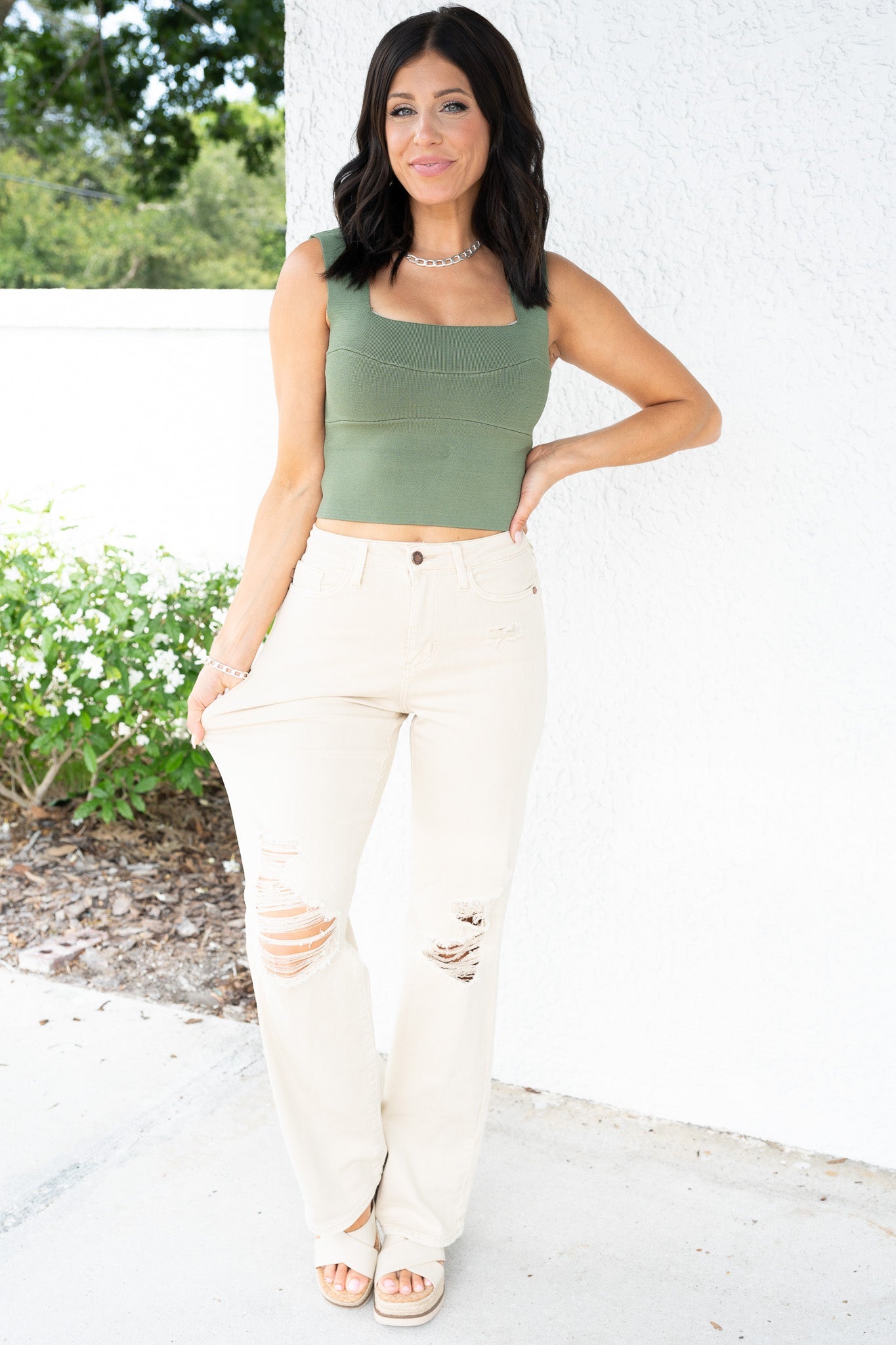 Judy Blue Uptown Funk High Rise Garment Dyed Distressed 90's Straight Jeans