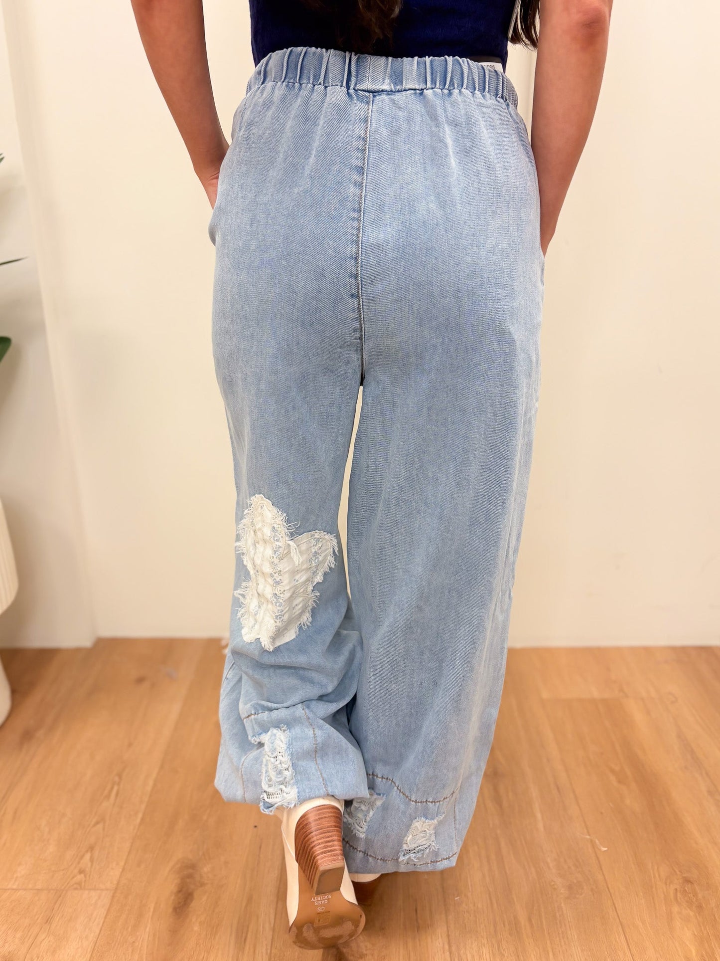 Flower Of Power Pants - Denim