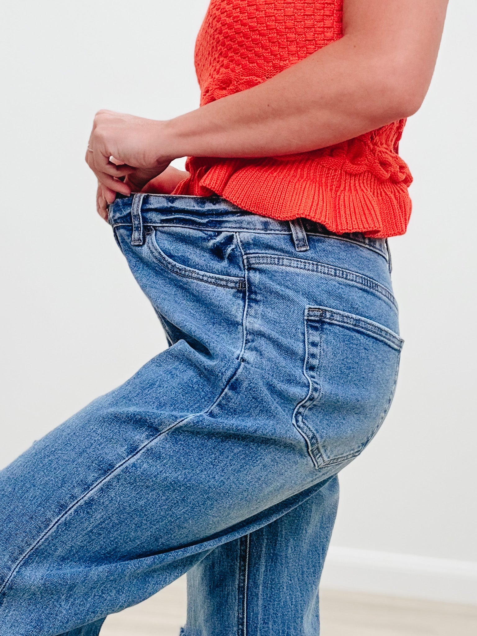 Blessed & Distressed By Anniewear - High Rise Wide Leg Jeans