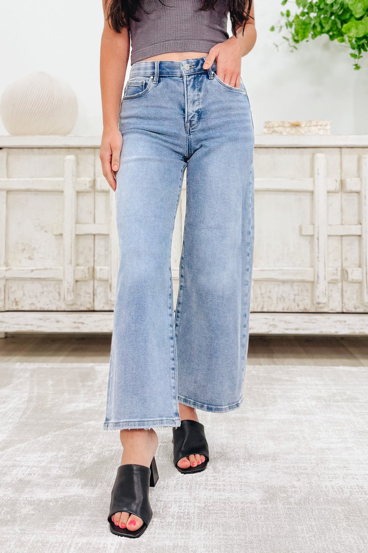 The Alice By Risen - High Rise Crop Wide Leg Jeans - Light