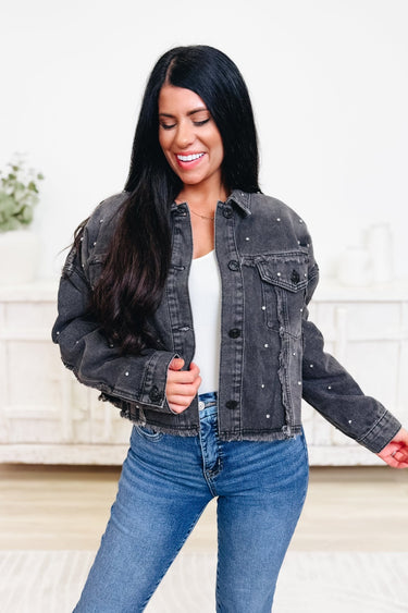 Add Some Shine Denim Jacket - By Alexa Rae