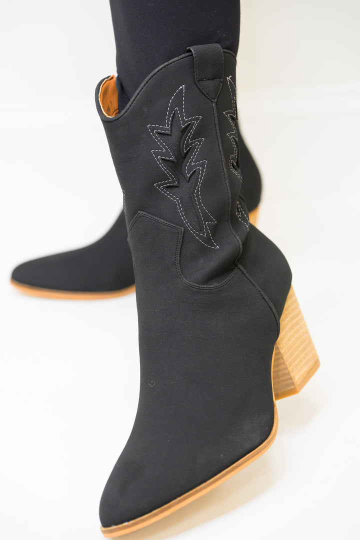 Clementine Western Booties - Black